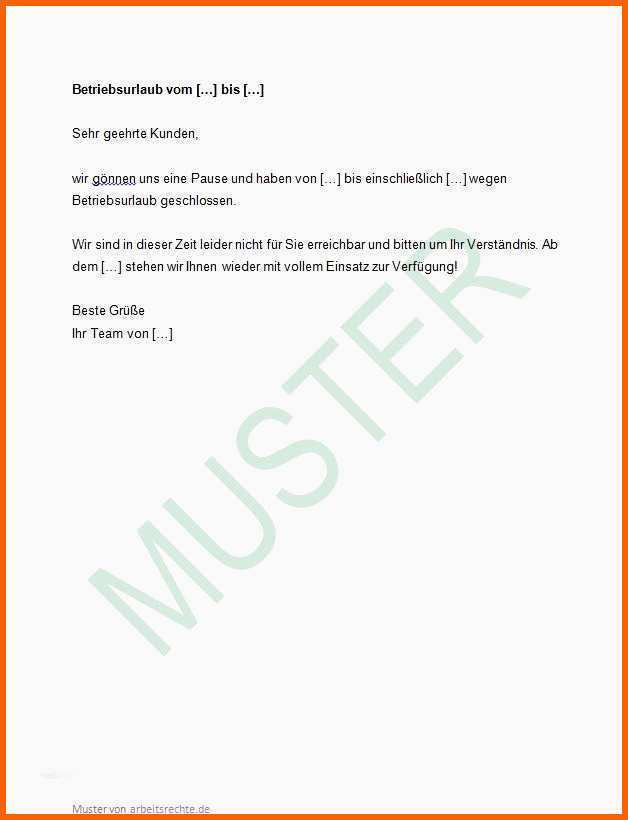 Unvergleichlich Krankmeldung Email Vorlage S Vorlage Betriebsurlaub