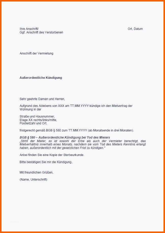 Unvergleichlich Kündigung Garage Vorlage Pdf Besten Der Entlassung