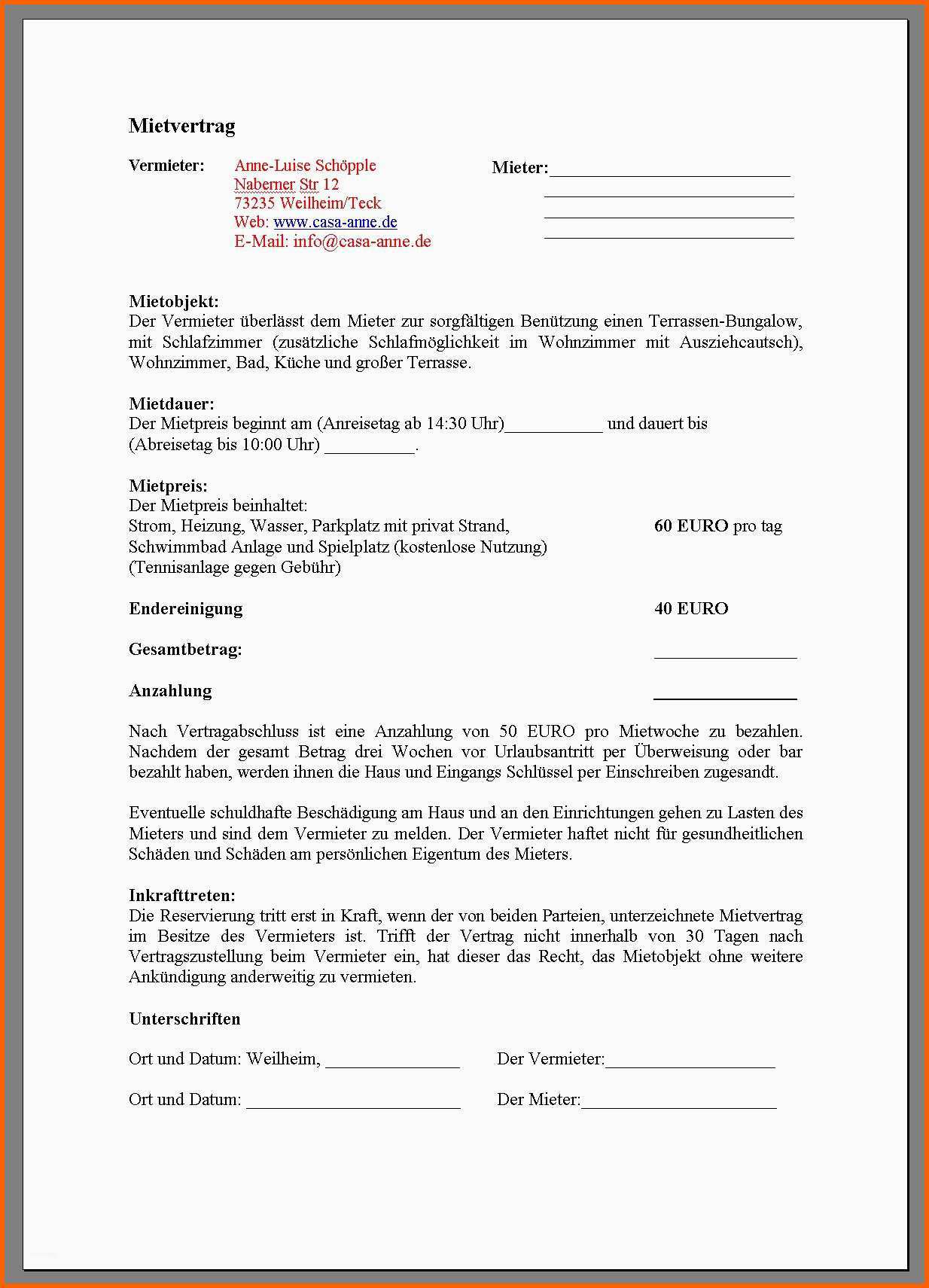 Unvergleichlich Kündigung Mietvertrag Vorlage Vermieter