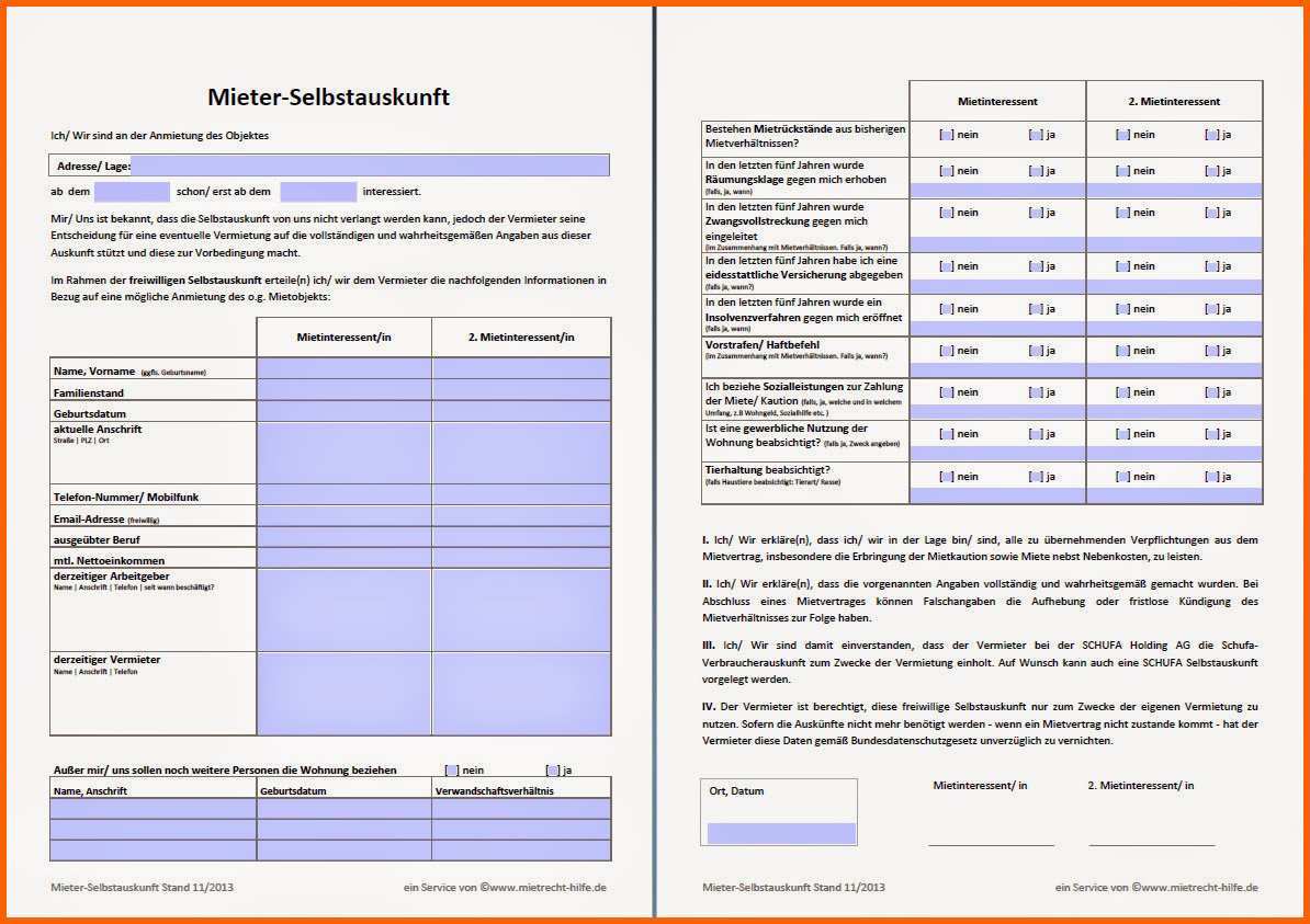Unvergleichlich Mietvertrag Schufa Auskunft