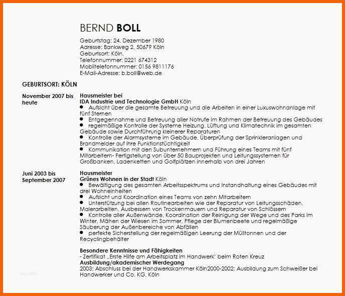 Unvergleichlich Planet Beruf Lebenslauf Vorlage Nett Handwerker Lebenslauf