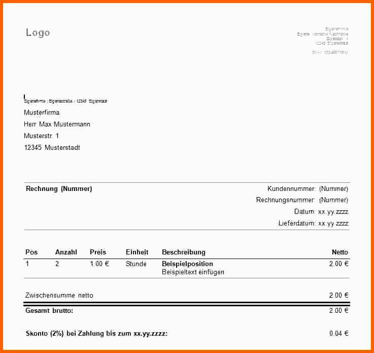 Unvergleichlich Rechnung Stellen Vorlage Basic Rechnung Excel Vorlage