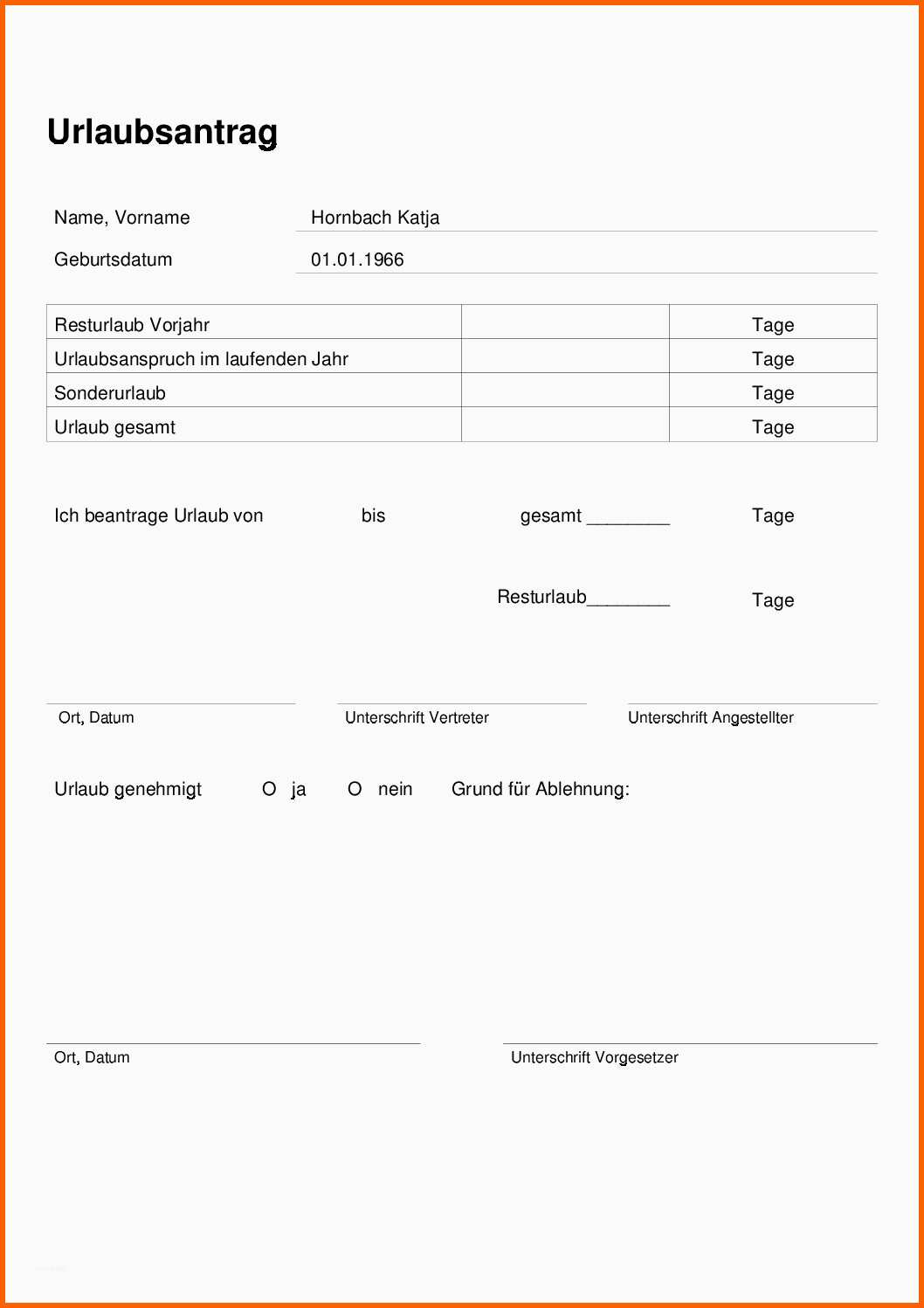 Unvergleichlich Urlaubsantrag Meinpflege Nst