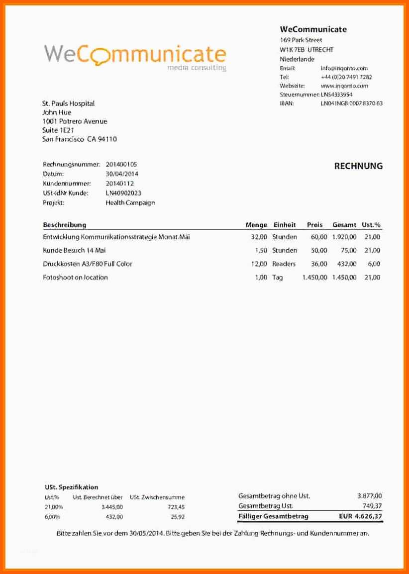 Unvergleichlich Vorlage Rechnung Mit Skonto 11 Rechnung Freiberufler