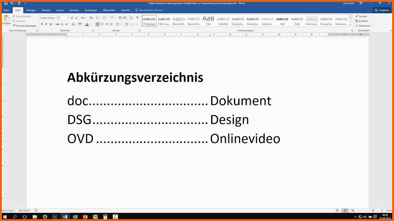 Unvergleichlich Word Automatisches Abkürzungsverzeichnis Erstellen