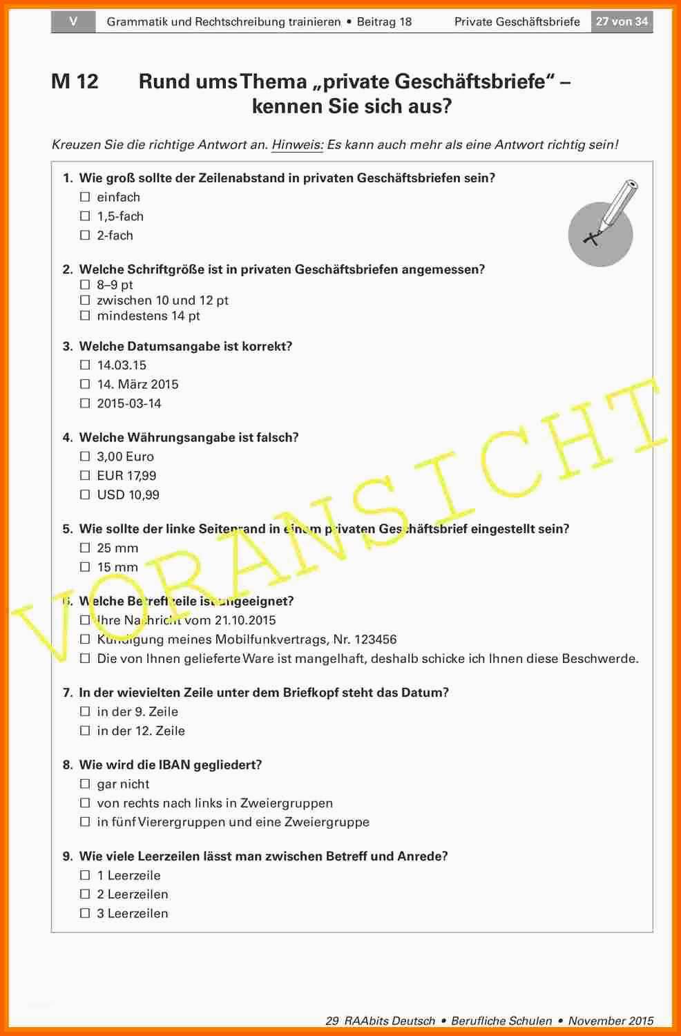 Wunderbar 13 Privater Geschäftsbrief Berufsschule