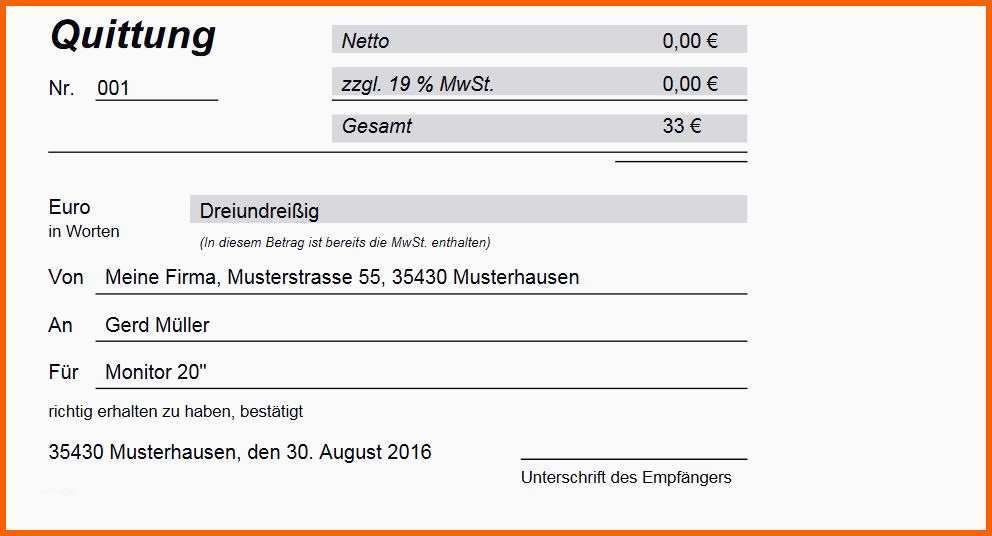 Wunderbar 15 Quittung Privatverkauf