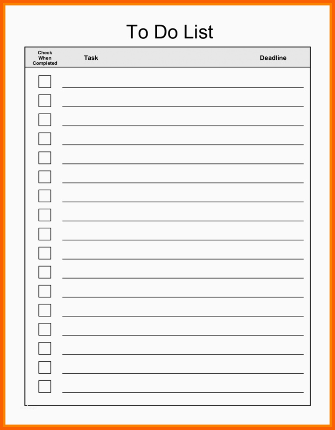 Wunderbar 15 Vorlage to Do Liste