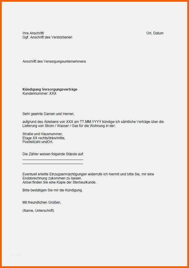 Wunderbar 8 Vorlage Kündigung Mietvertrag