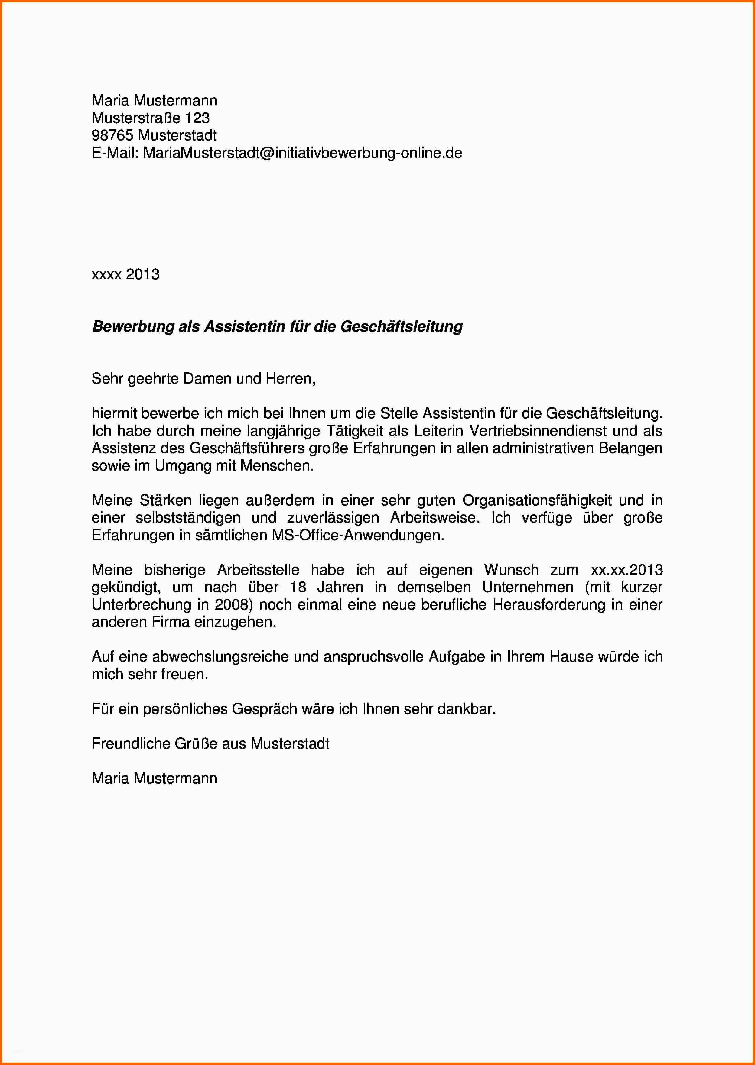 Wunderbar 9 Initiativbewerbung Beispiele