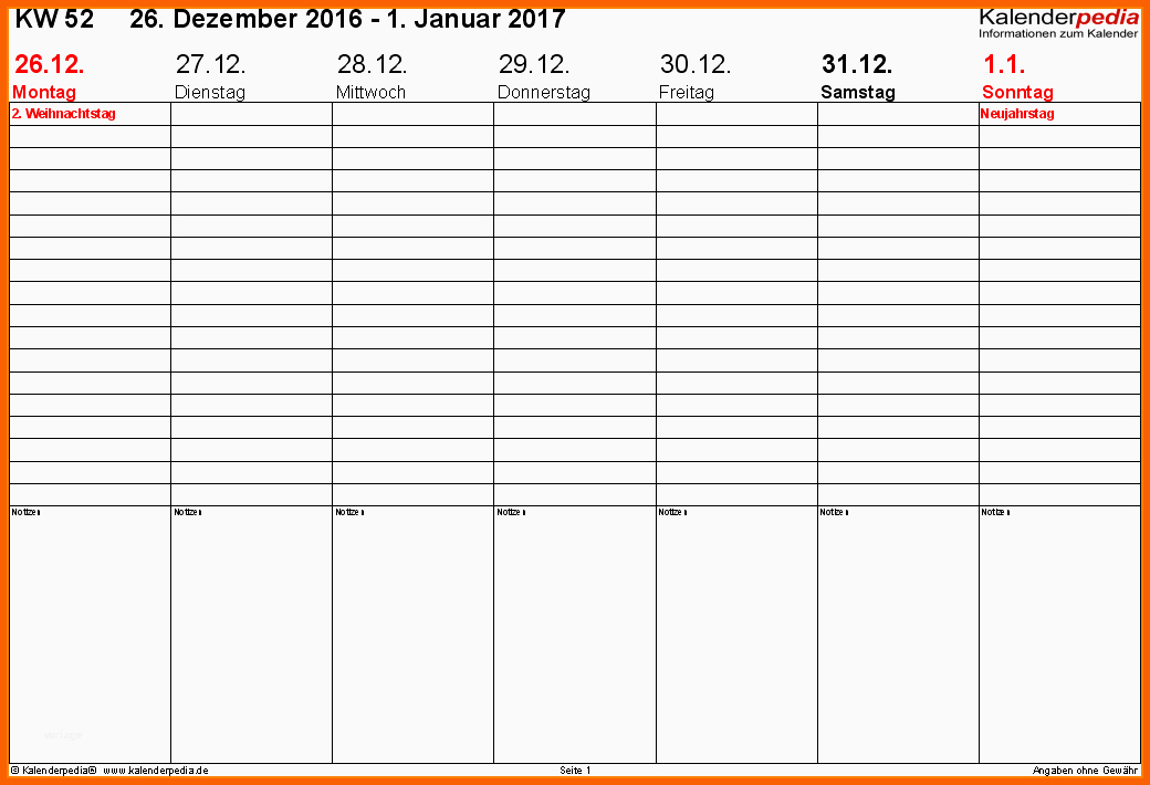 Wunderbar 9 Wochenplaner Excel Vorlage Kostenlos