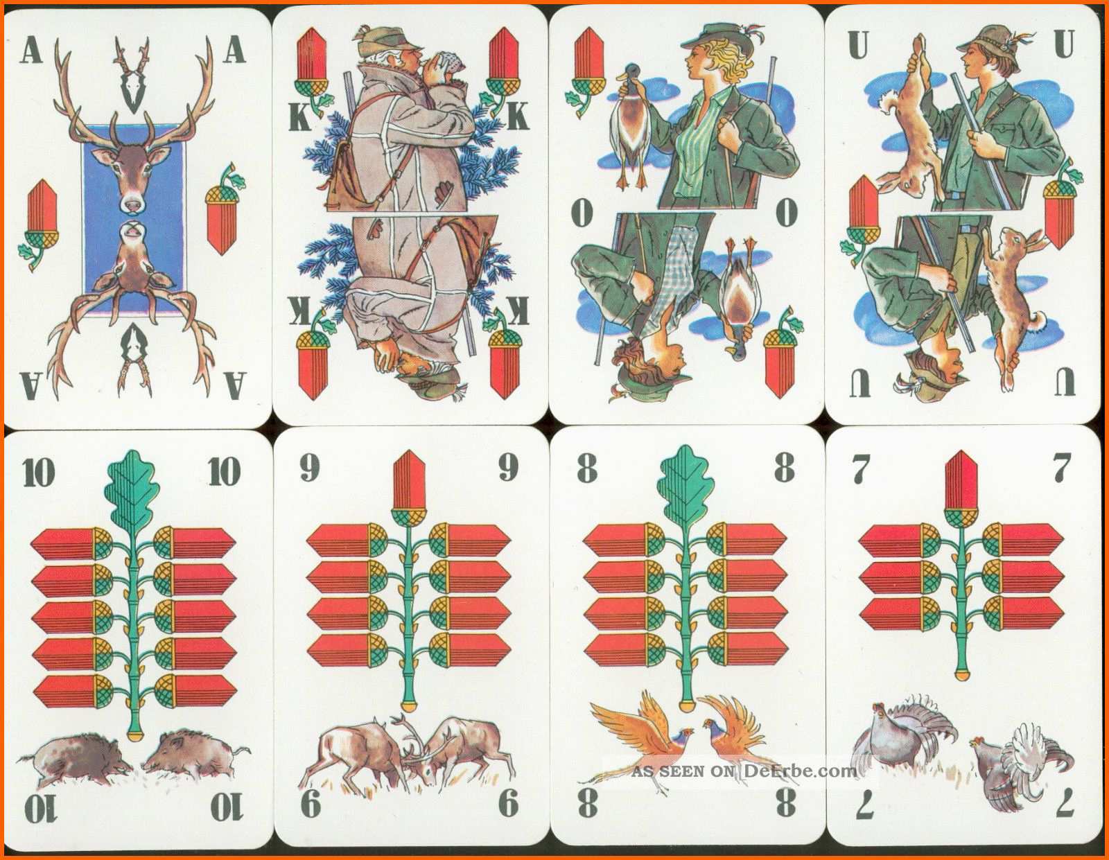 Wunderbar Alte Spielkarten Kartenspiel Skat Mit Jagdmotiven 32 1