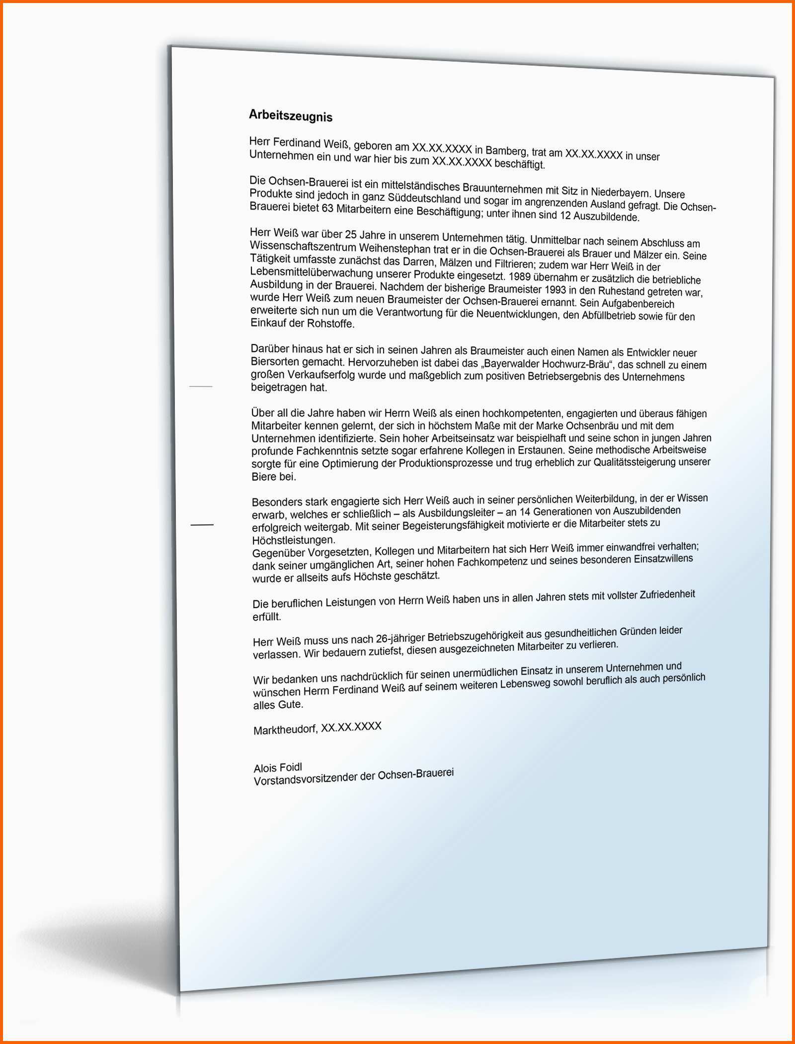 Wunderbar Arbeitszeugnis "sehr Gut" Fachkraft Lebensmitteltechnik