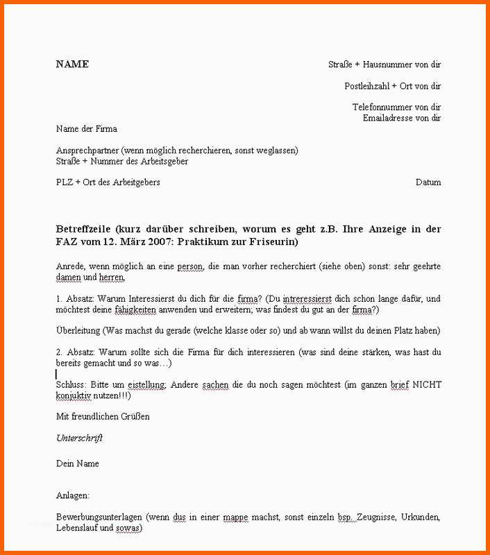 Wunderbar Bewerbung Praktikum 8 Klasse Vorlage Bewerbungsschreiben