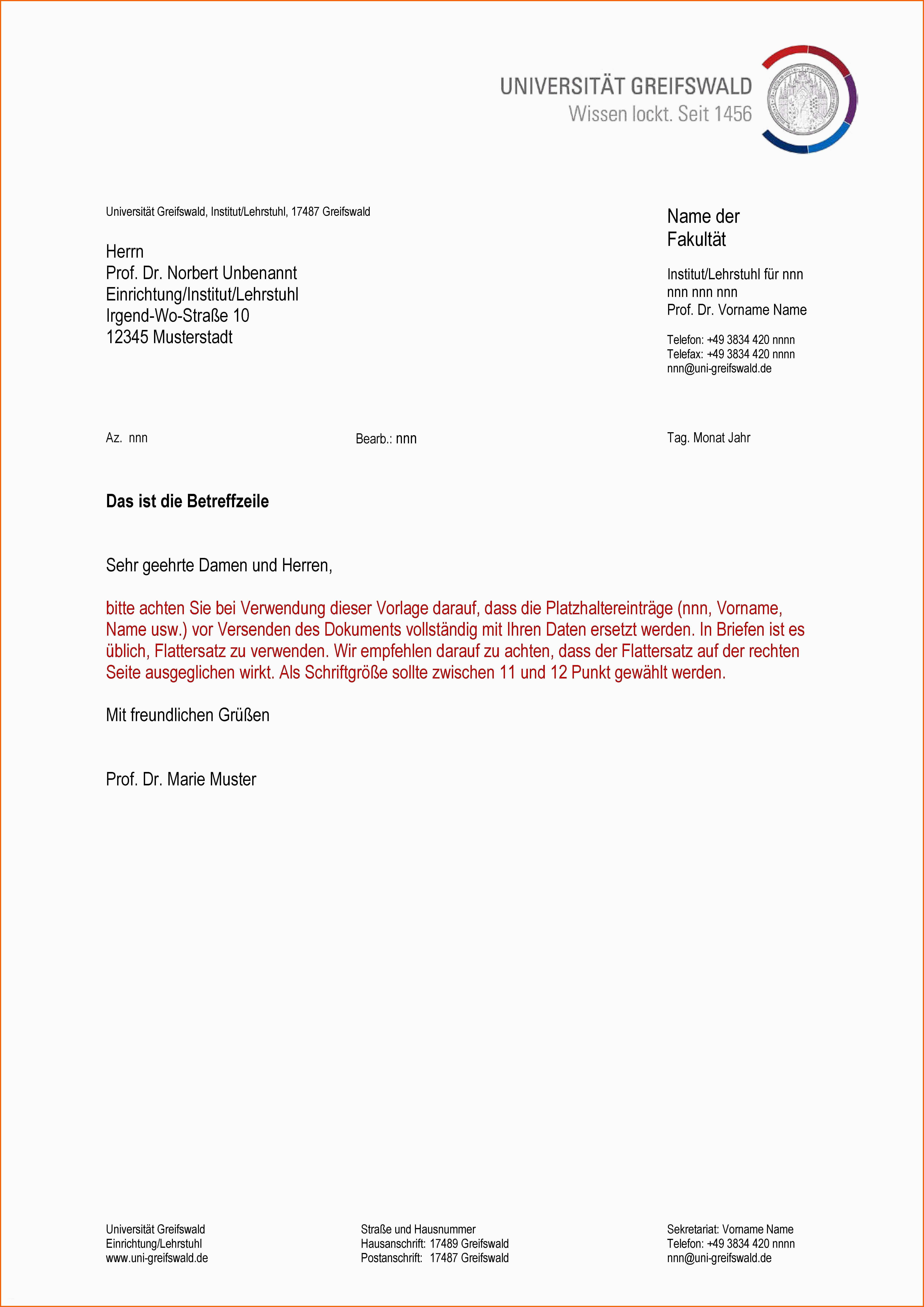 Wunderbar Briefbogen Vorlage Angenehme Corporate Design Universität