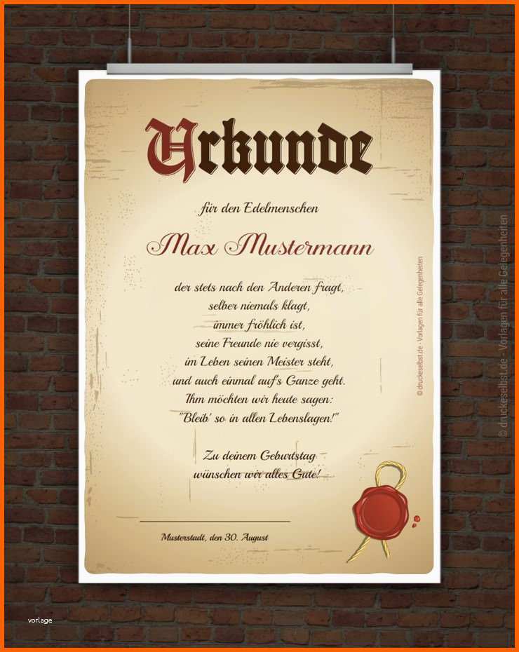 Wunderbar Drucke Selbst Altes Papier Mit Siegel Vorlage