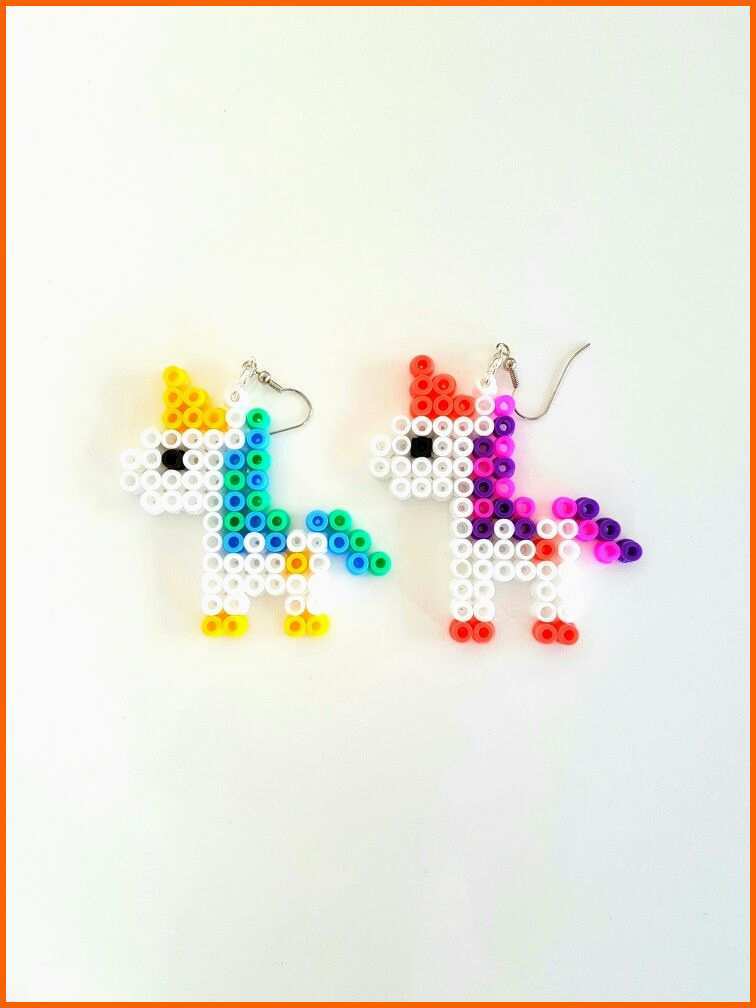 Wunderbar Einhorn Ohrring Earring Unicorn Bügelperlen