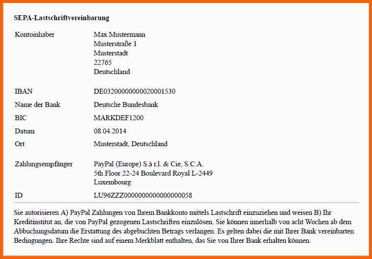 Wunderbar Erteilung Sepa Lastschriftmandat Vorlage – Karimdarwish
