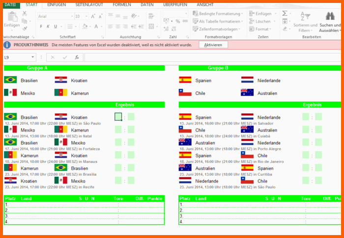 Wunderbar Excel Wm Tippspiel Download