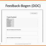 Wunderbar Feedback Vom Projektteam Einfordern Mit Feedback Bogen