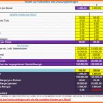 Wunderbar Kalkulation Verkaufspreis Excel Vorlage – Gehen