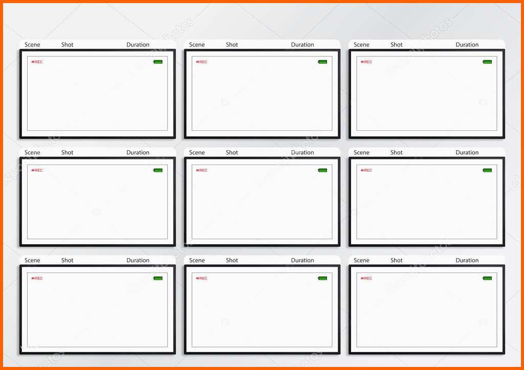Wunderbar Kamera Sucher Storyboard Vorlage 9 Rahmen — Stockfoto