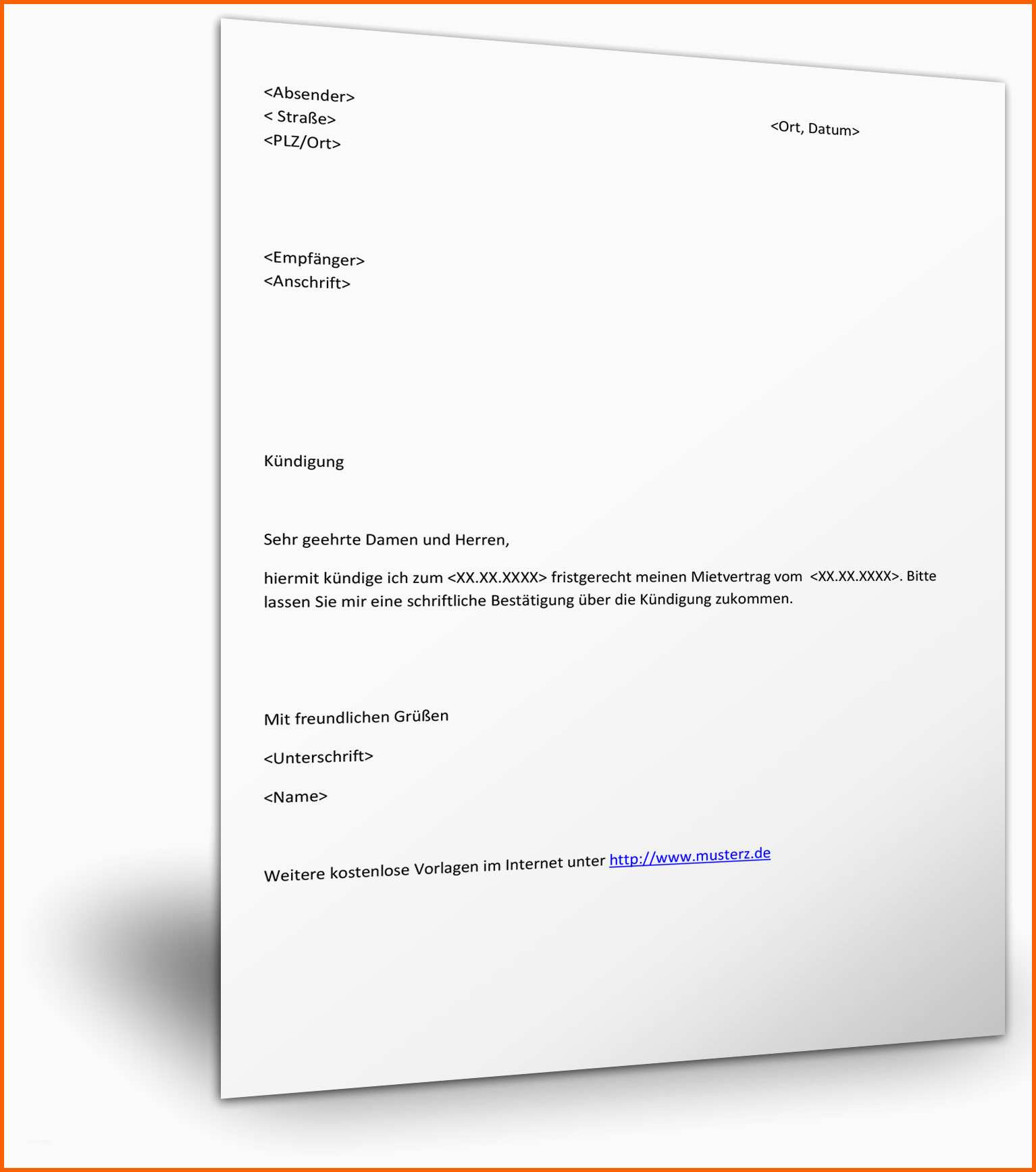 Wunderbar Kündigung Mietwohnung Download Mustervorlage