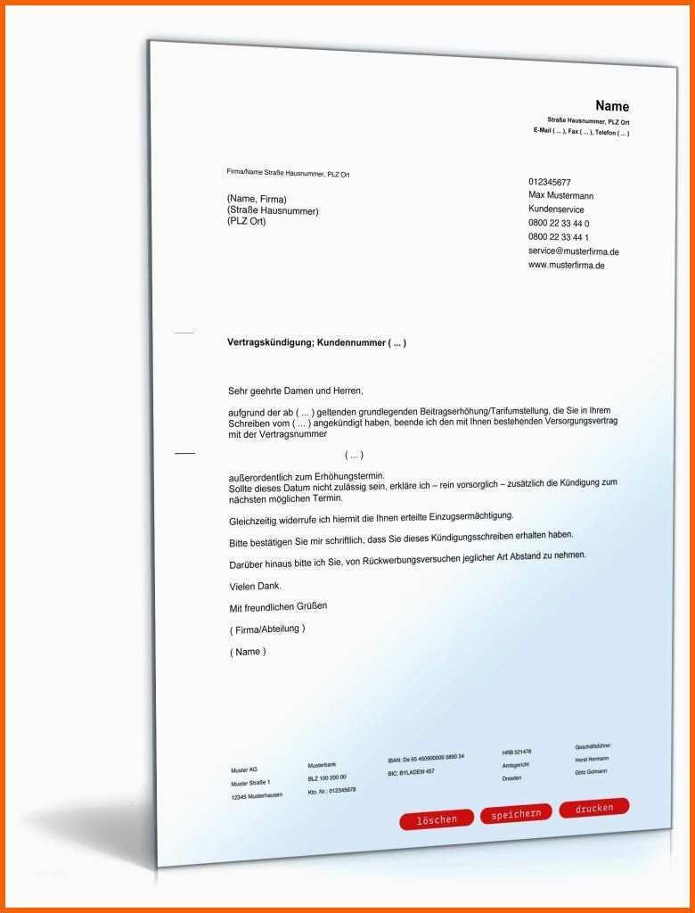 Wunderbar Kündigung Strom Vorlage Word Kundigung Handyvertrag