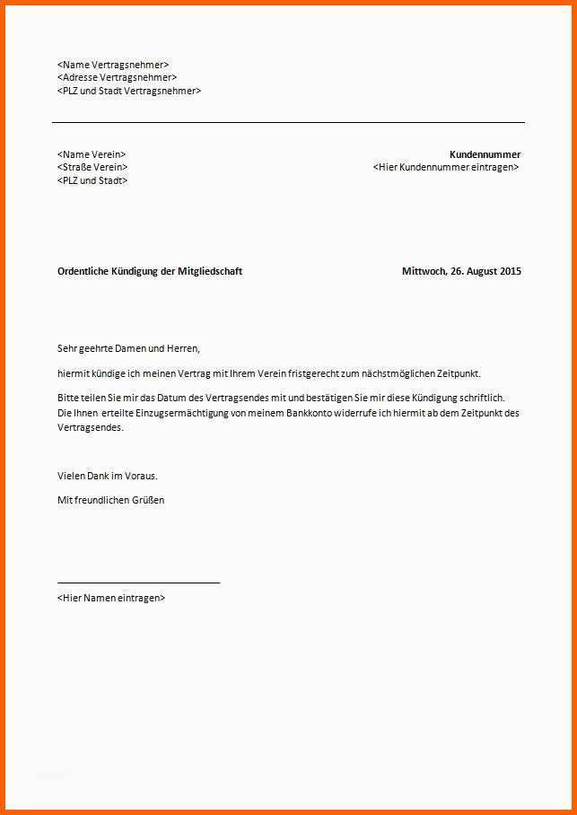 Wunderbar Kündigung Versicherung Vorlage Word Kostenlos – Vorlagen