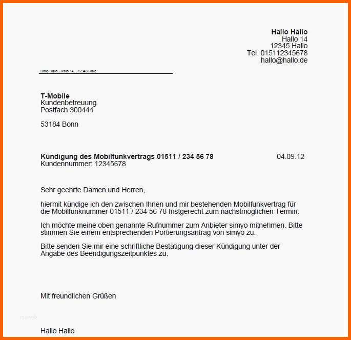 Wunderbar Luxus 30 Designtelekom Mobilfunk Kündigung Vorlage
