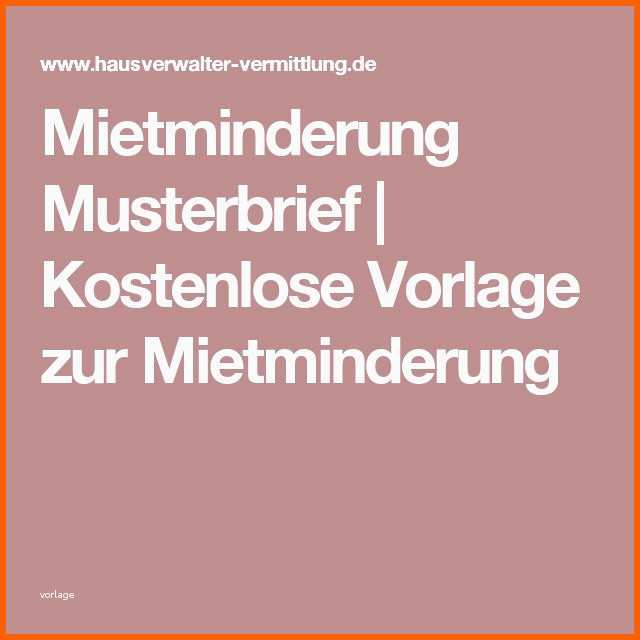 Wunderbar Mietminderung Musterbrief