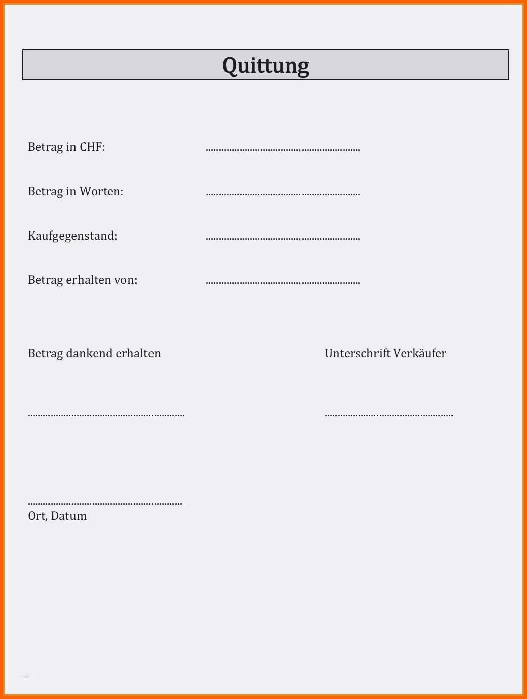 Wunderbar Quittung Vorlage Pdf