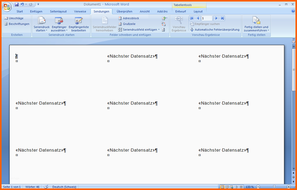 Wunderbar Serienbrief Etiketten In Word 2007 Erstellen Cammablog