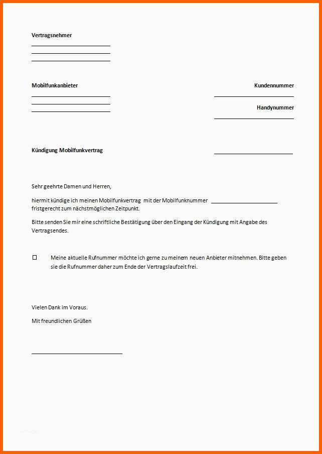 Wunderbar Vodafone Kündigung Vorlage