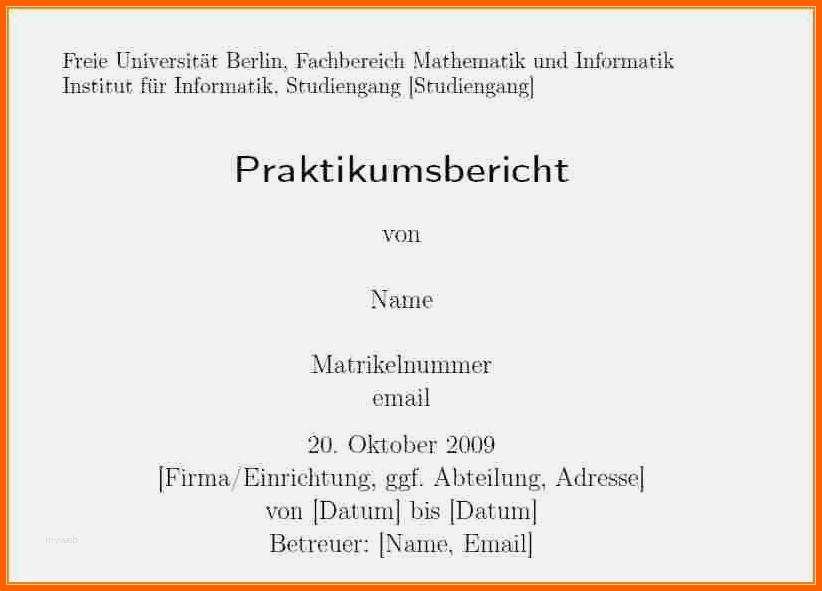 Wunderschönen 11 Praktikumsbericht Vorlage Schule 10 Klasse