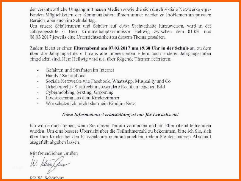 Wunderschönen 15 Elternbrief Vorlage
