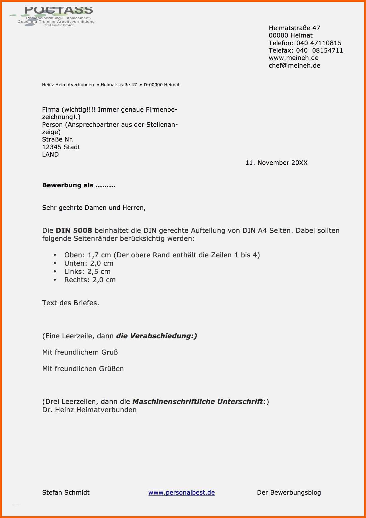 Wunderschönen 20 Anschreiben Din 5008 Vorlage Word
