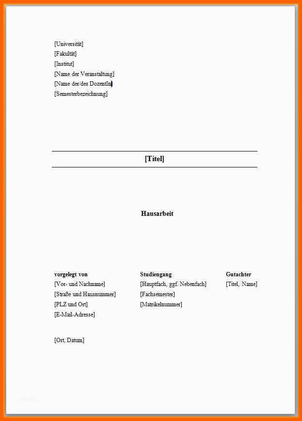Wunderschönen 7 Deckblatt Einer Facharbeit