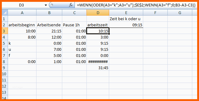 Wunderschönen Arbeitsplan Erstellen Mit Excel Excel formel
