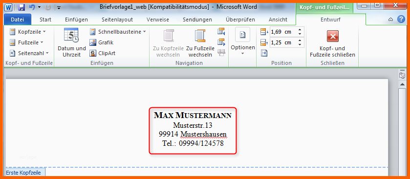 Wunderschönen Briefkopf Mit Microsoft Word Erstellen