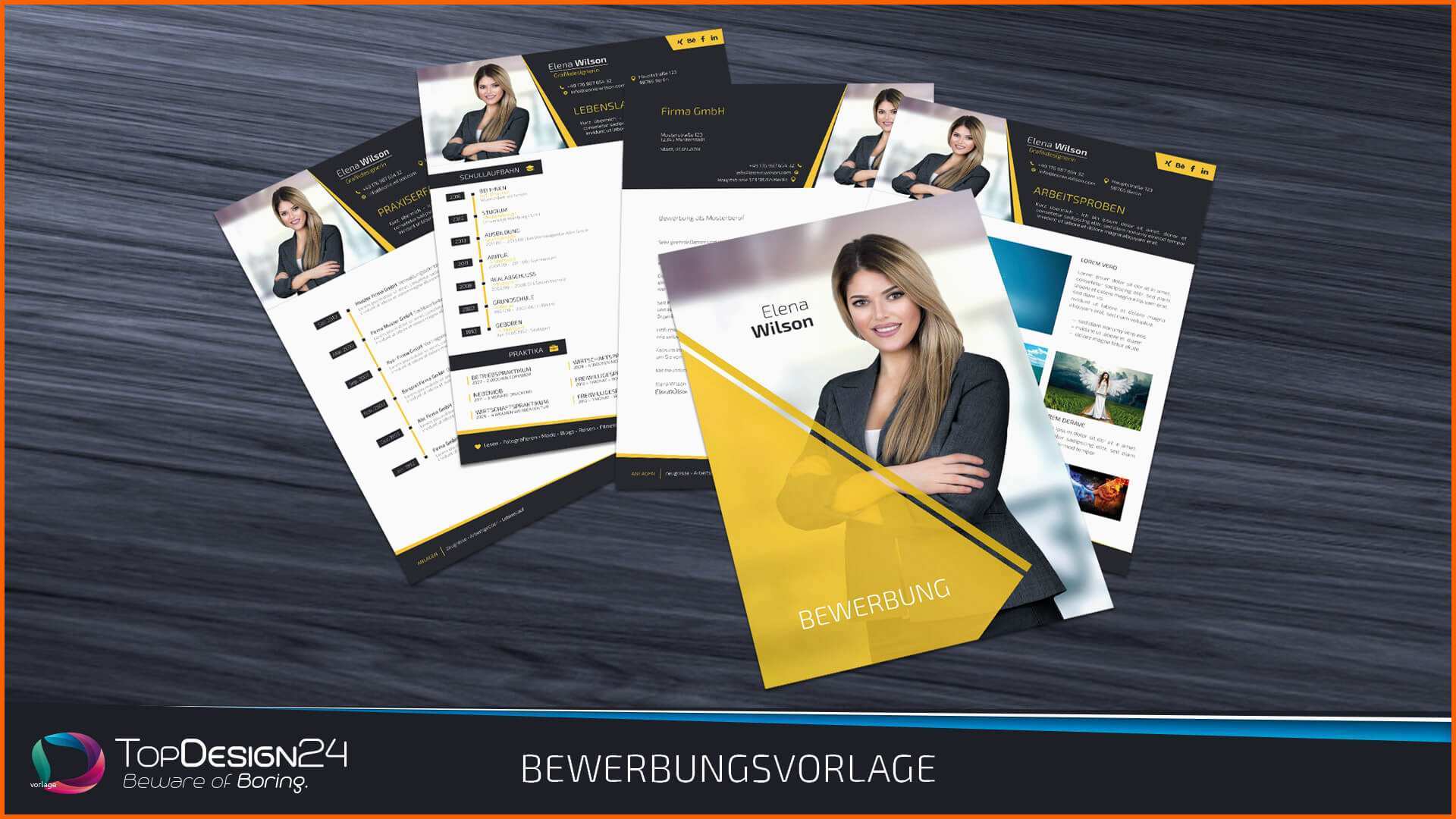 Wunderschönen Deckblatt Bewerbung 2017 topdesign24 Bewerbungsvorlage