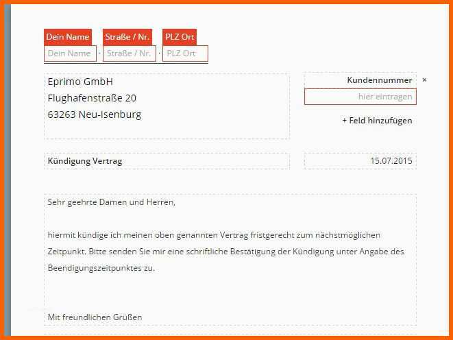 Wunderschönen Eprimo Kündigung Vorlage Download Chip