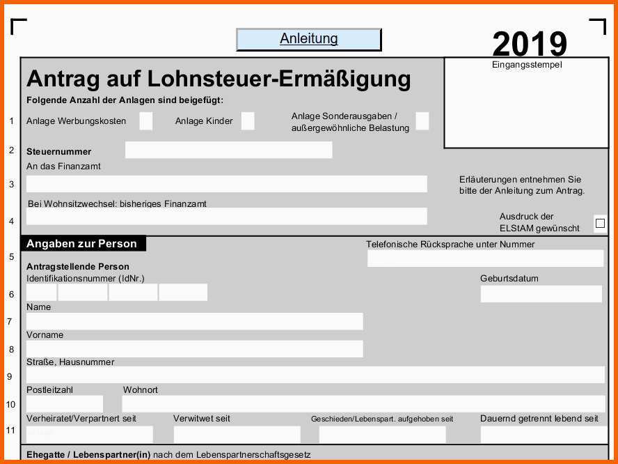 Wunderschönen formular Steuererklärung 2019 Zum Ausdrucken ...
