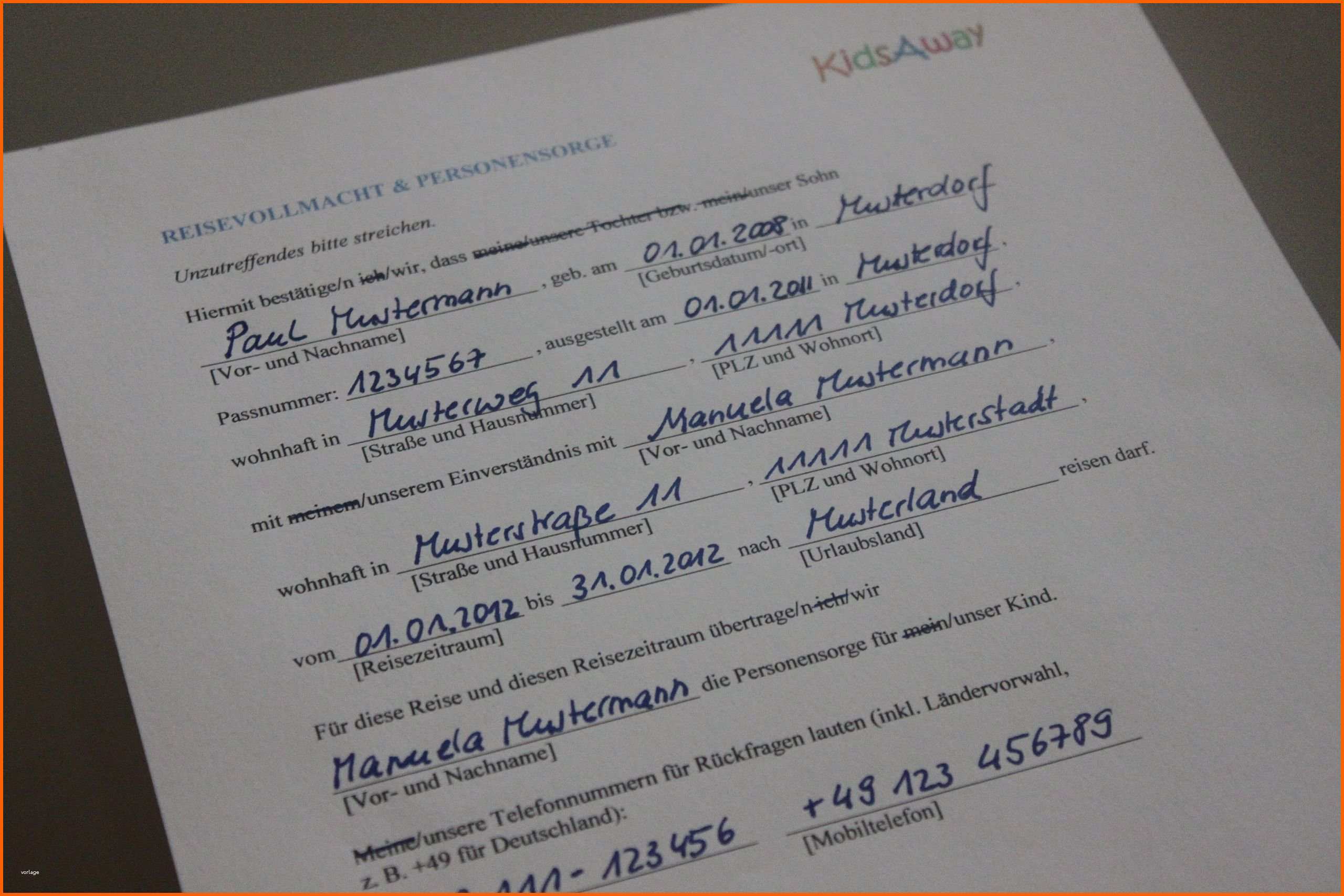 Wunderschönen Kostenlos Zum Download Reisevollmacht Fürs Baby