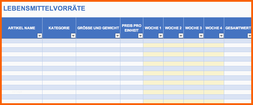 kostenlose excel inventar vorlagen