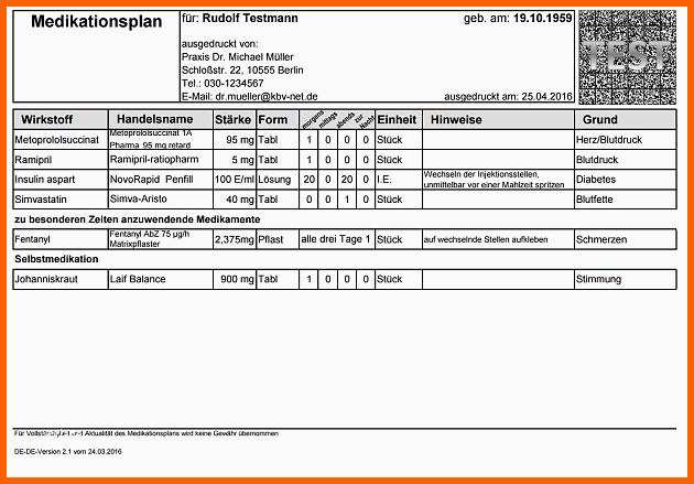 Wunderschönen Medikationsplan Vorlage Zum Download Als Pdf Focus Line