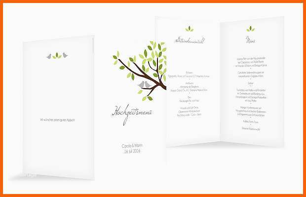 Wunderschönen Menükarte Hochzeit "baum"
