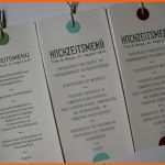 Wunderschönen Menükarten Hochzeit Handgefertigt In Ihrem Design