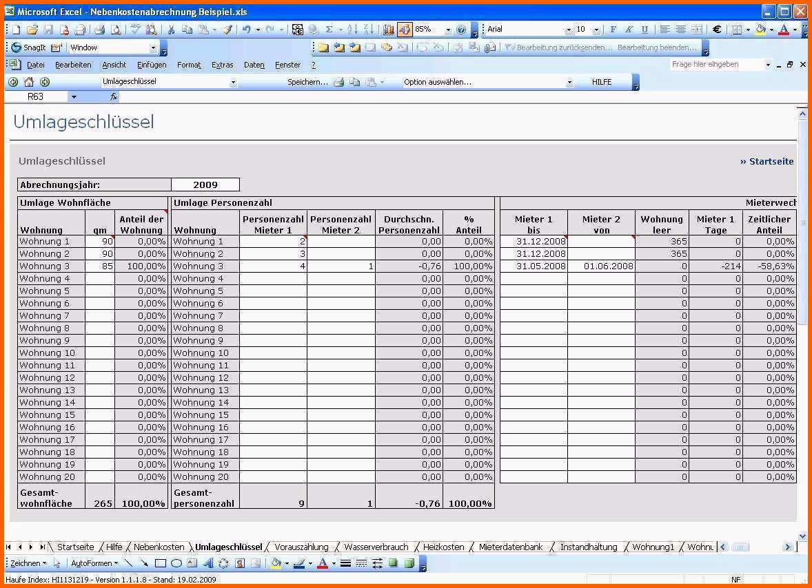 Wunderschönen Nebenkostenabrechnung Erstellen Excel Vorlage Hervorragen