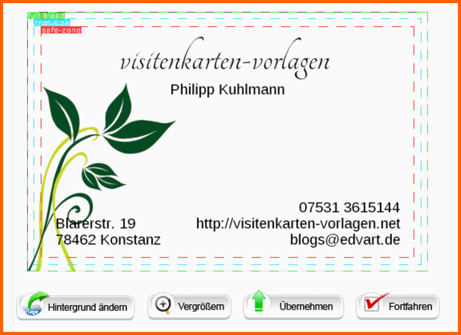 Wunderschönen Online Erstellen Visitenkarte